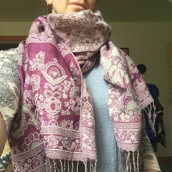 Pink Boho Type Scarf - Picture 2 of 4